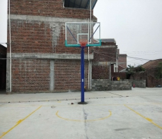 来宾篮球架安装篮球场划线