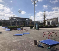 河池市宜州广场乒乓球台安装